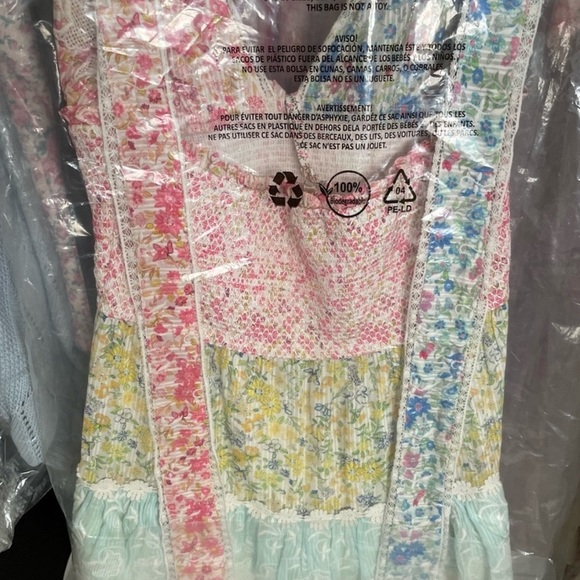 LoveShackFancy Cambria Iconic Halter Mini Dress Fruity Punch Colorblock XXL NWT - Picture 2 of 9